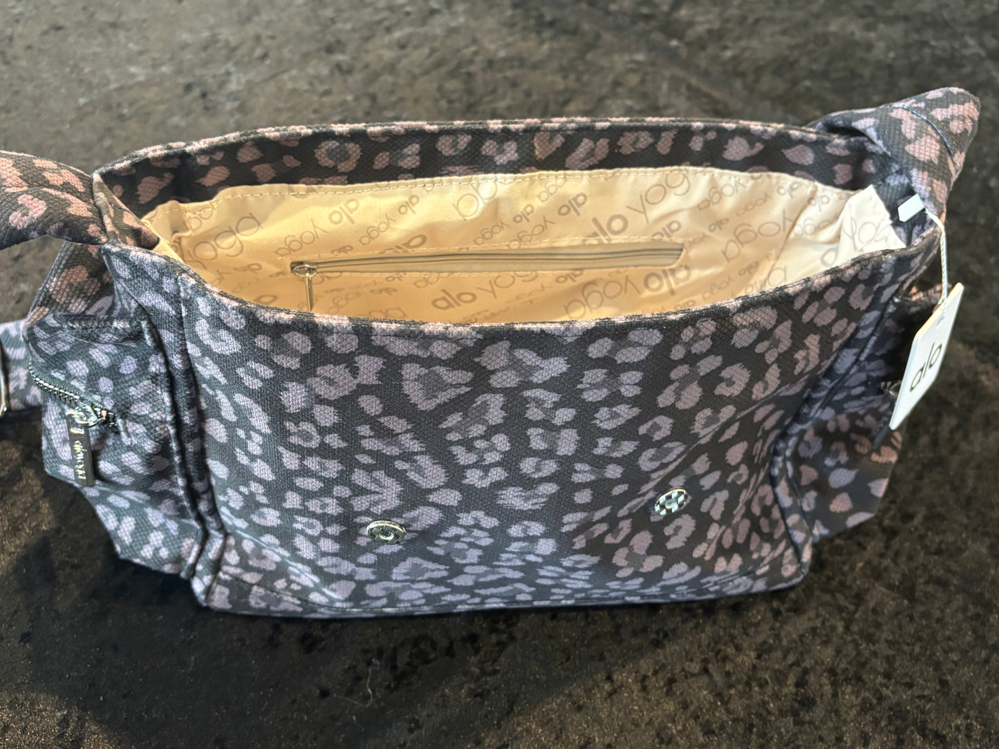 Midnight Leopard Foldover Bag