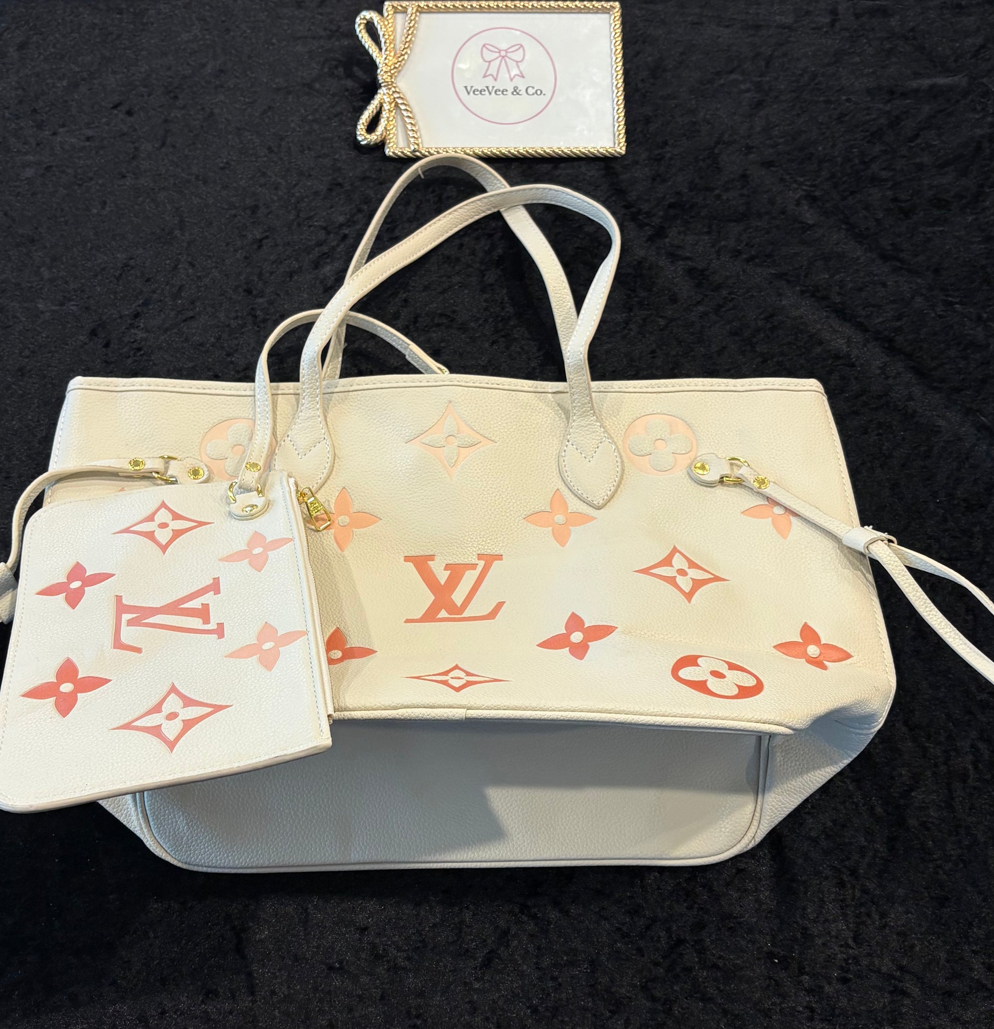 Peach Glow Monogram Luxe Tote