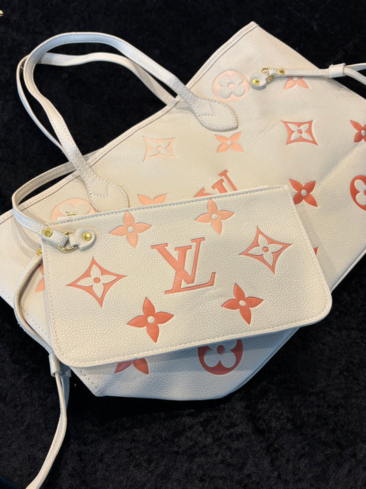 Peach Glow Monogram Luxe Tote