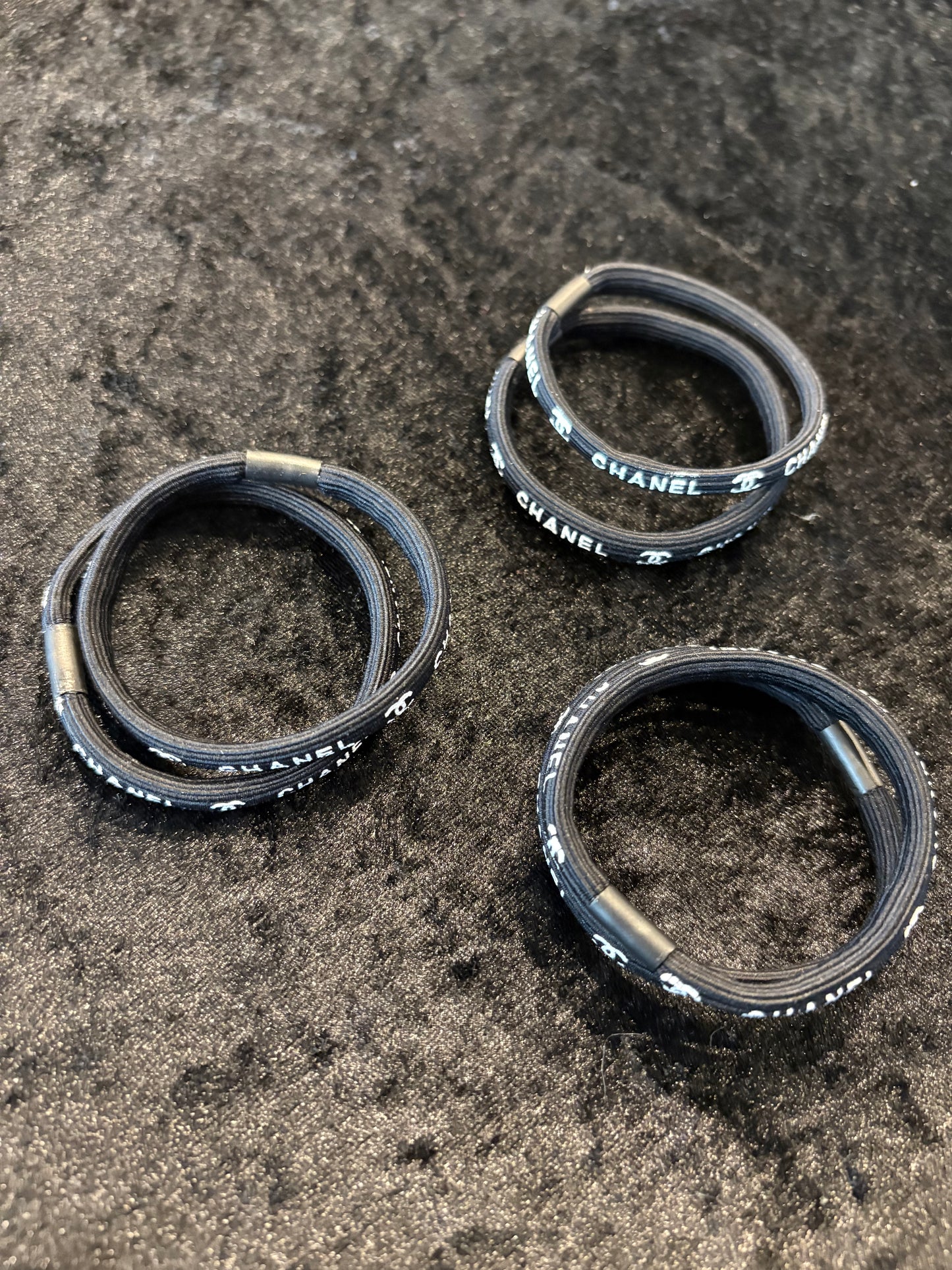 Everyday Chic Logo Hair Ties | Black Elastic Set