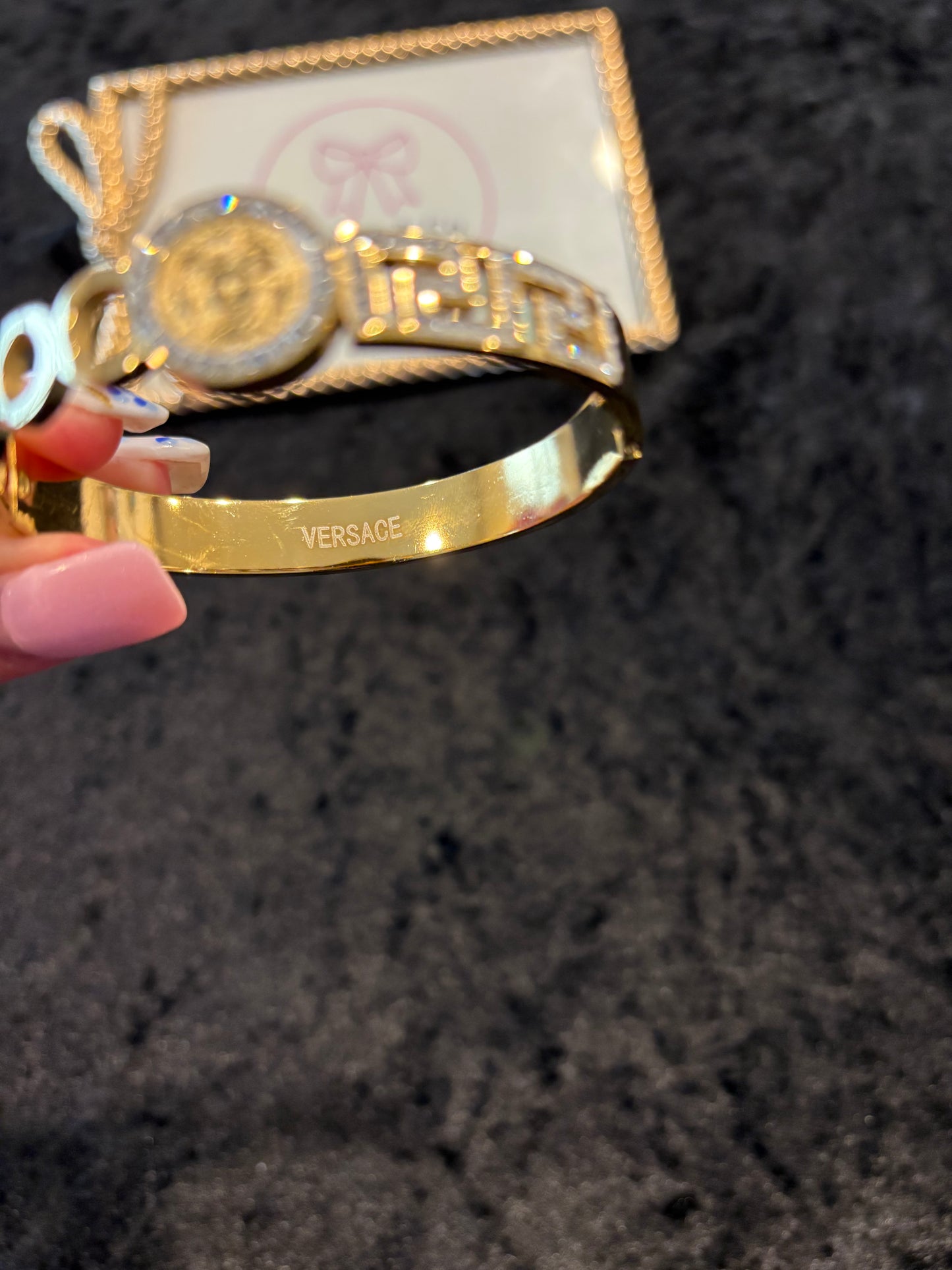 High Shine Gold Logo Bangle