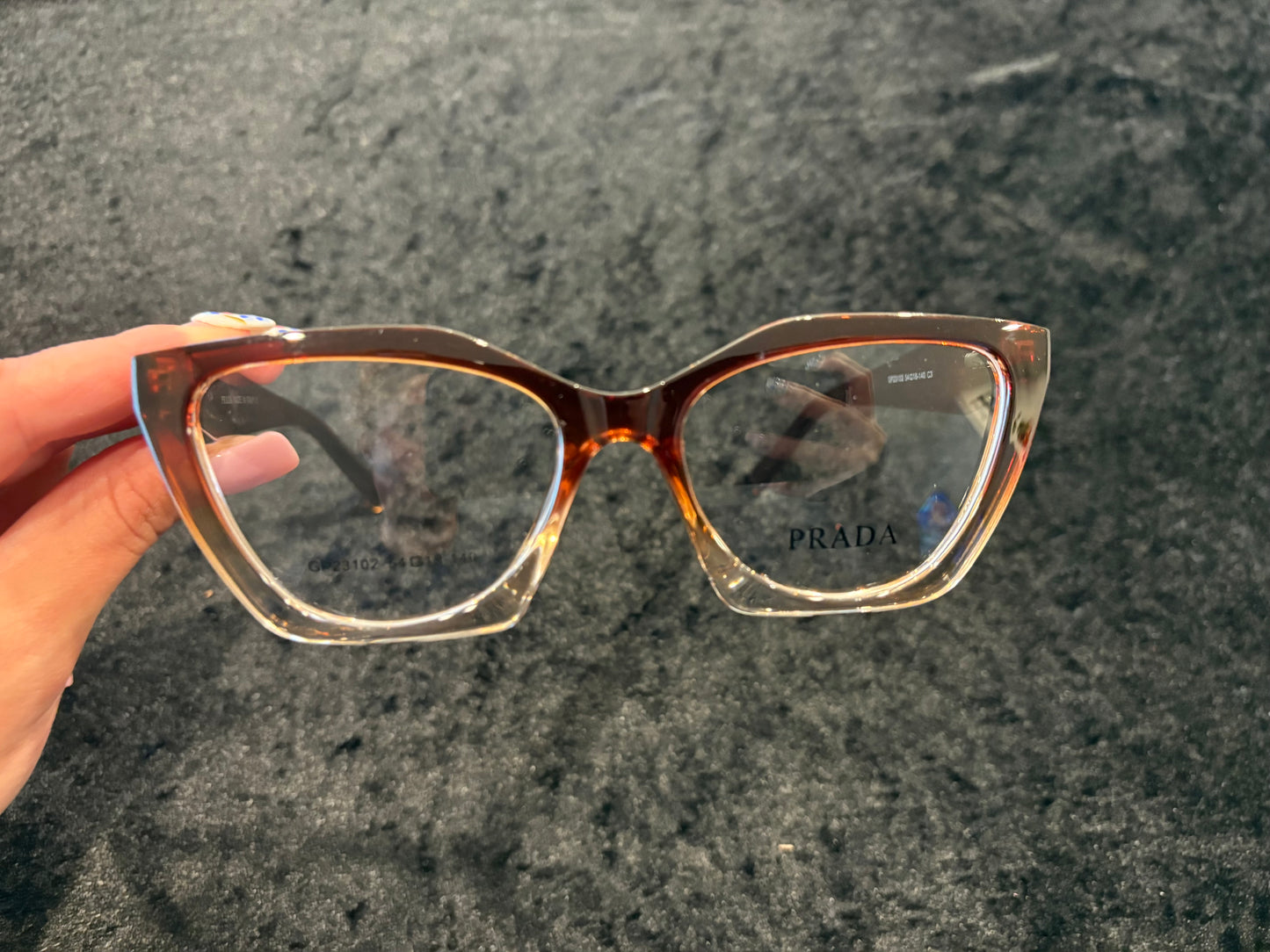 Brown Gradient Clear Bottom Glasses