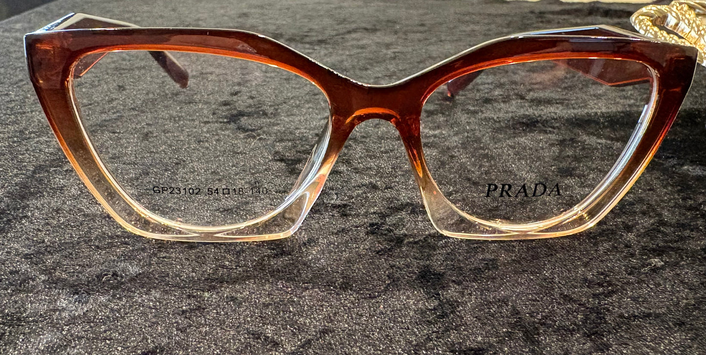 Brown Gradient Clear Bottom Glasses