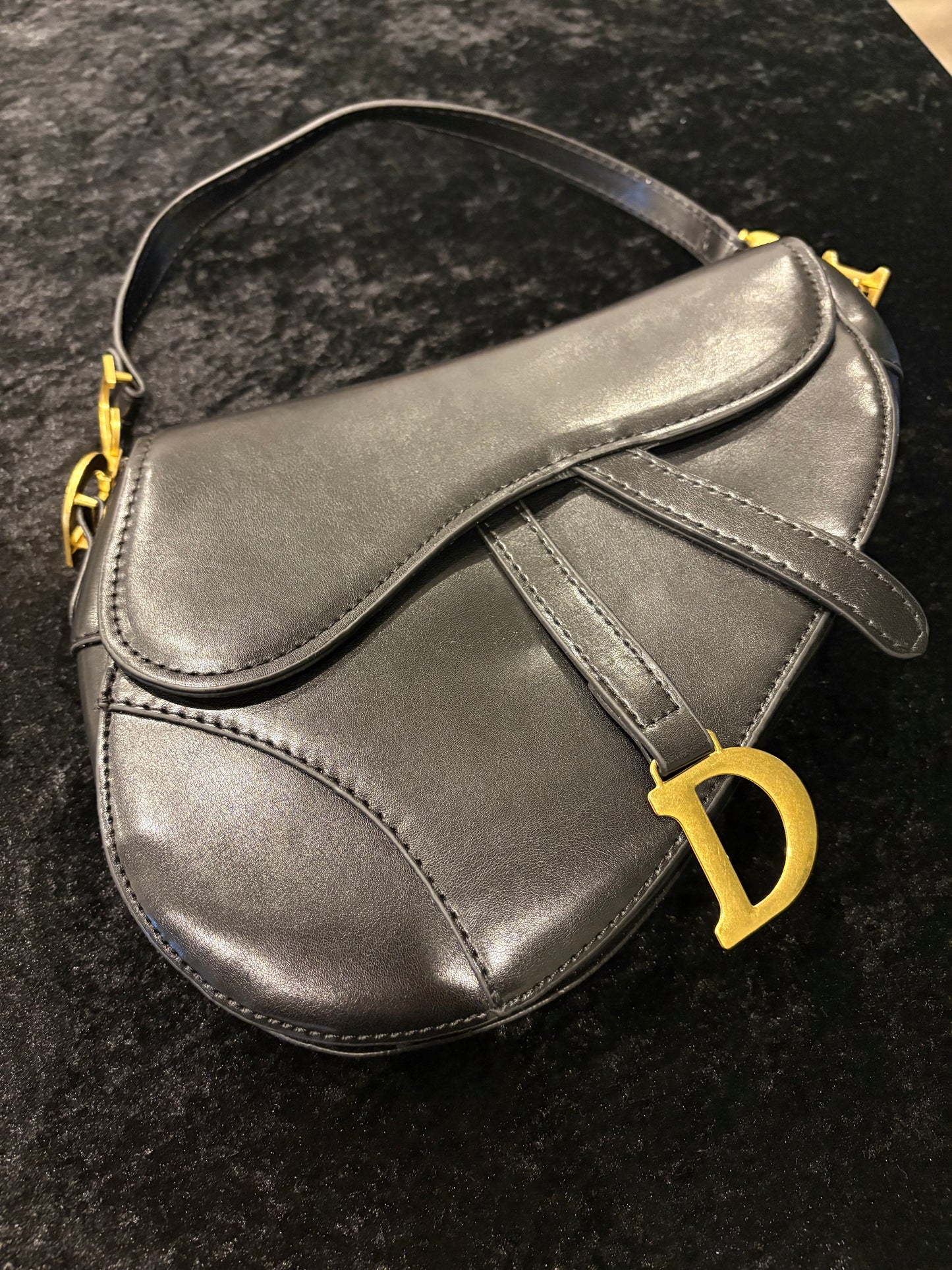 Everyday Black Saddle Bag