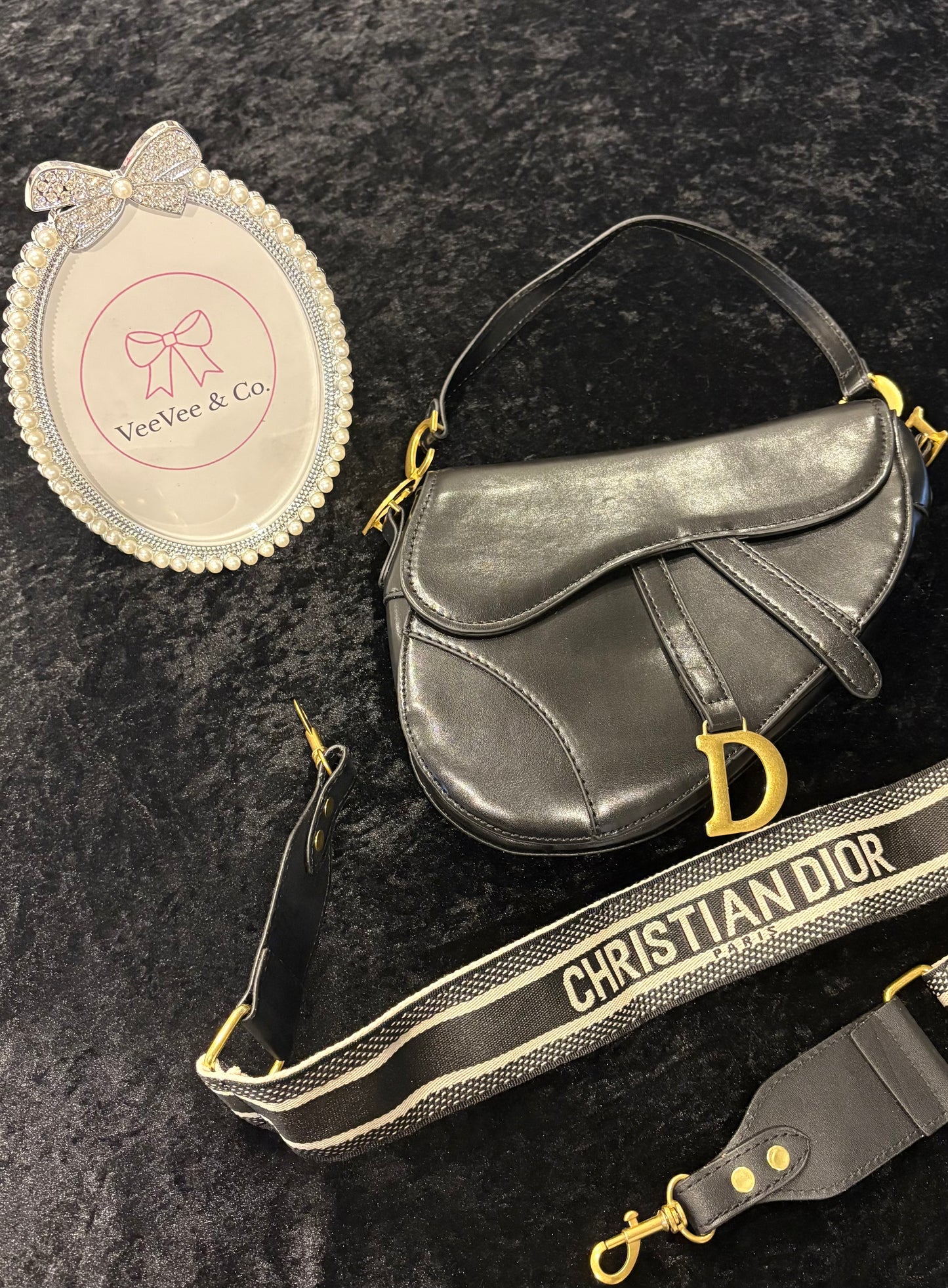 Everyday Black Saddle Bag