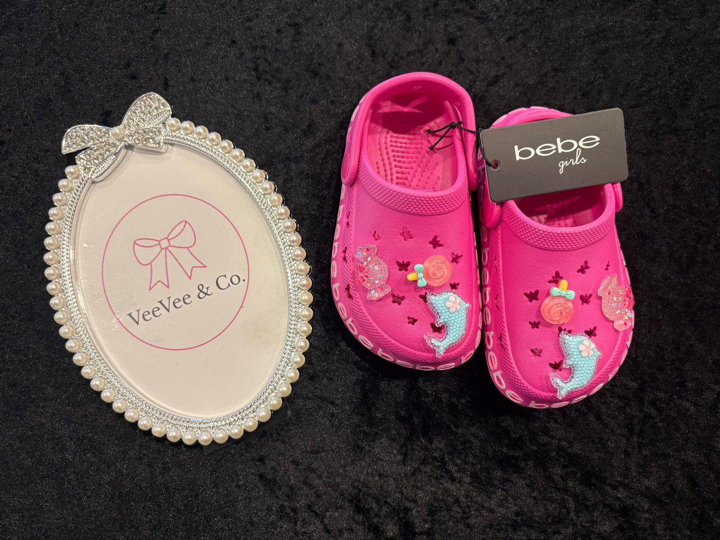 BEBE Fuchsia Charm Clogs – Toddler Size 7 💖✨