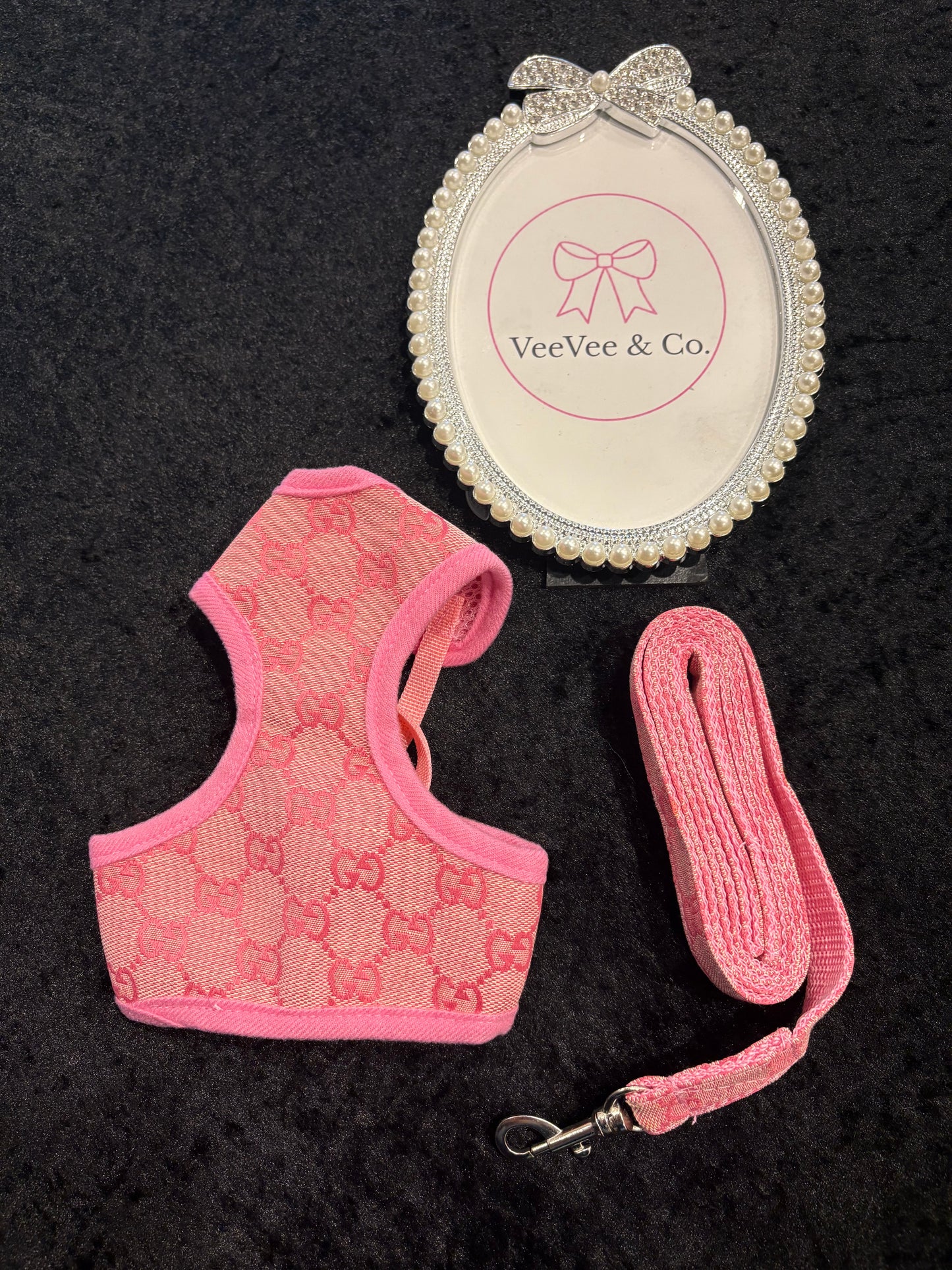 Pink Princess Pup Harness & Leash Set