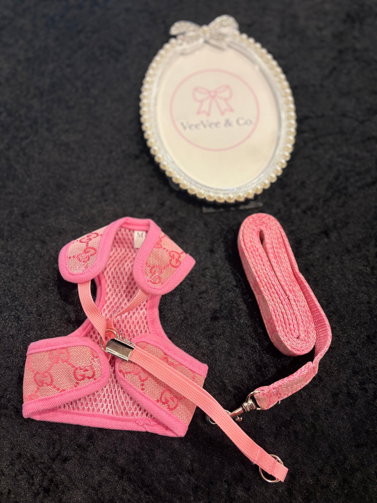 Pink Princess Pup Harness & Leash Set