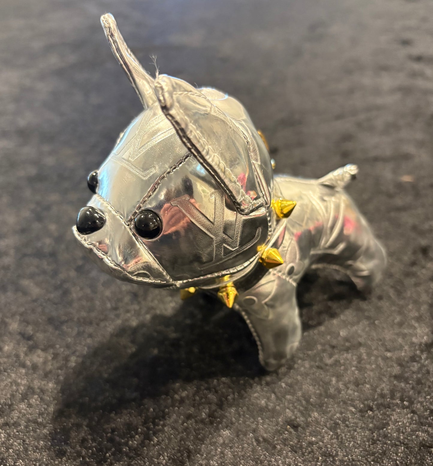 Glam Silver Pup Keychain Charm