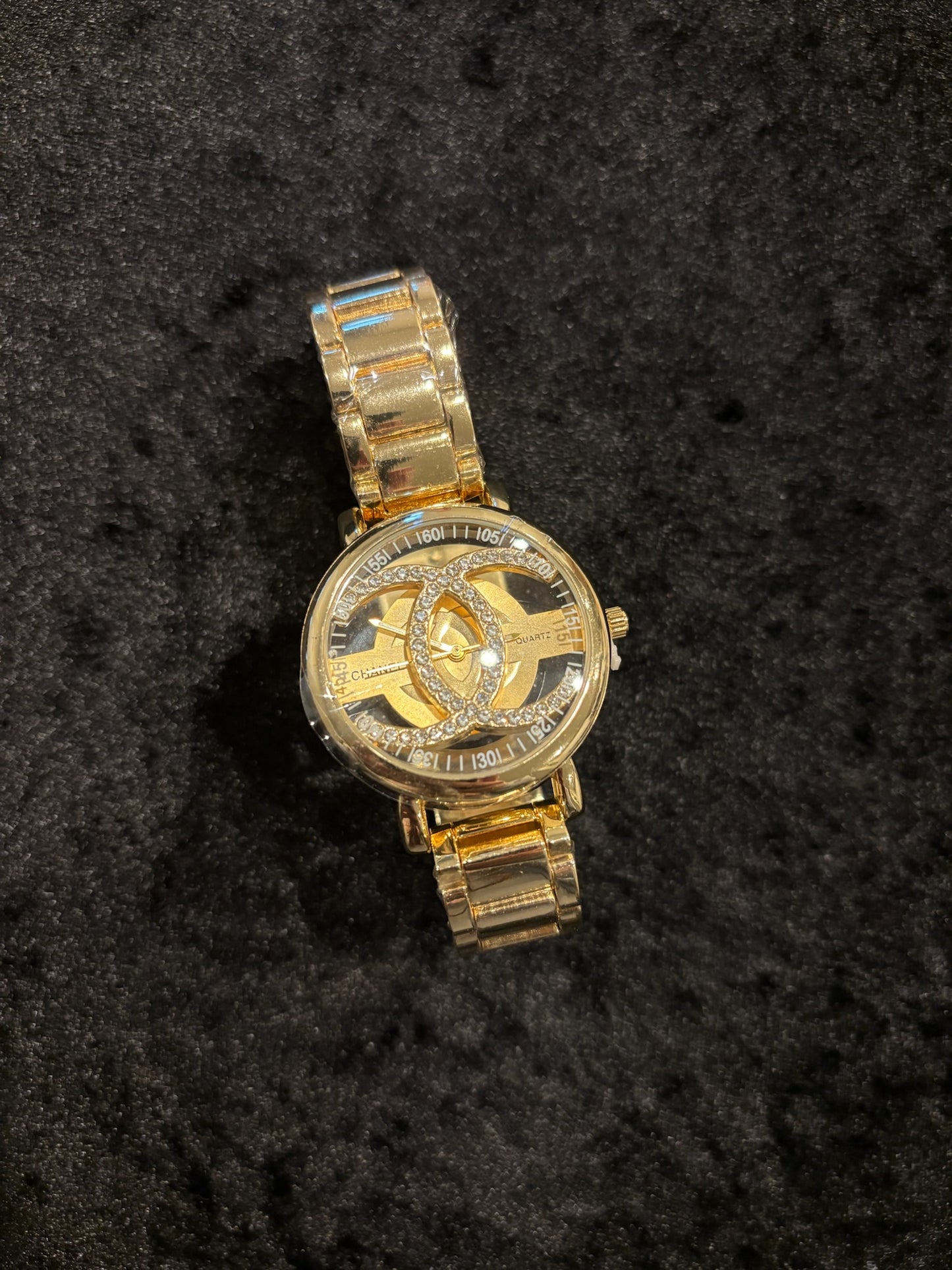 Golden Glam Rhinestone Watch
