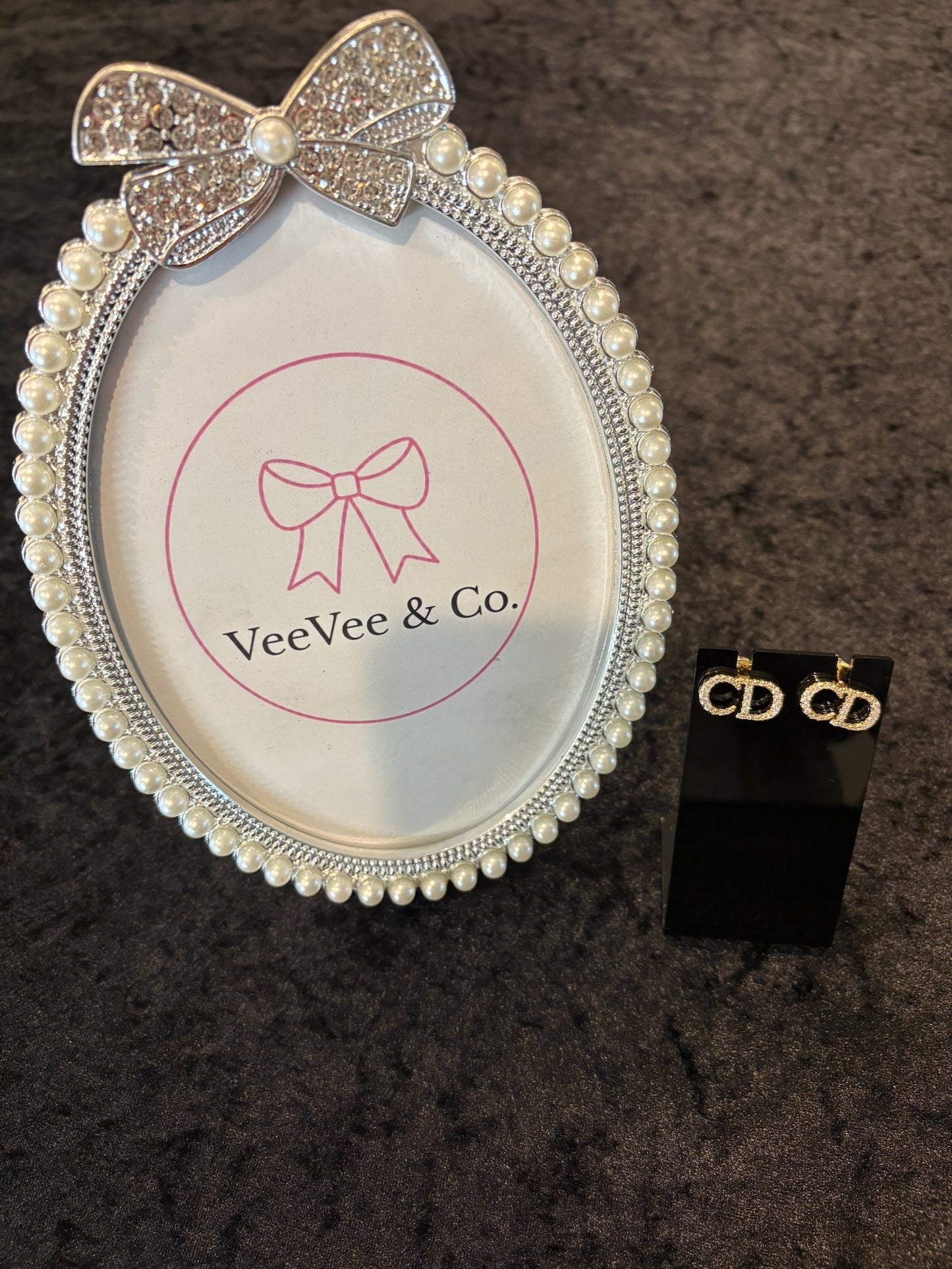 Sparkle Initial Stud Earrings