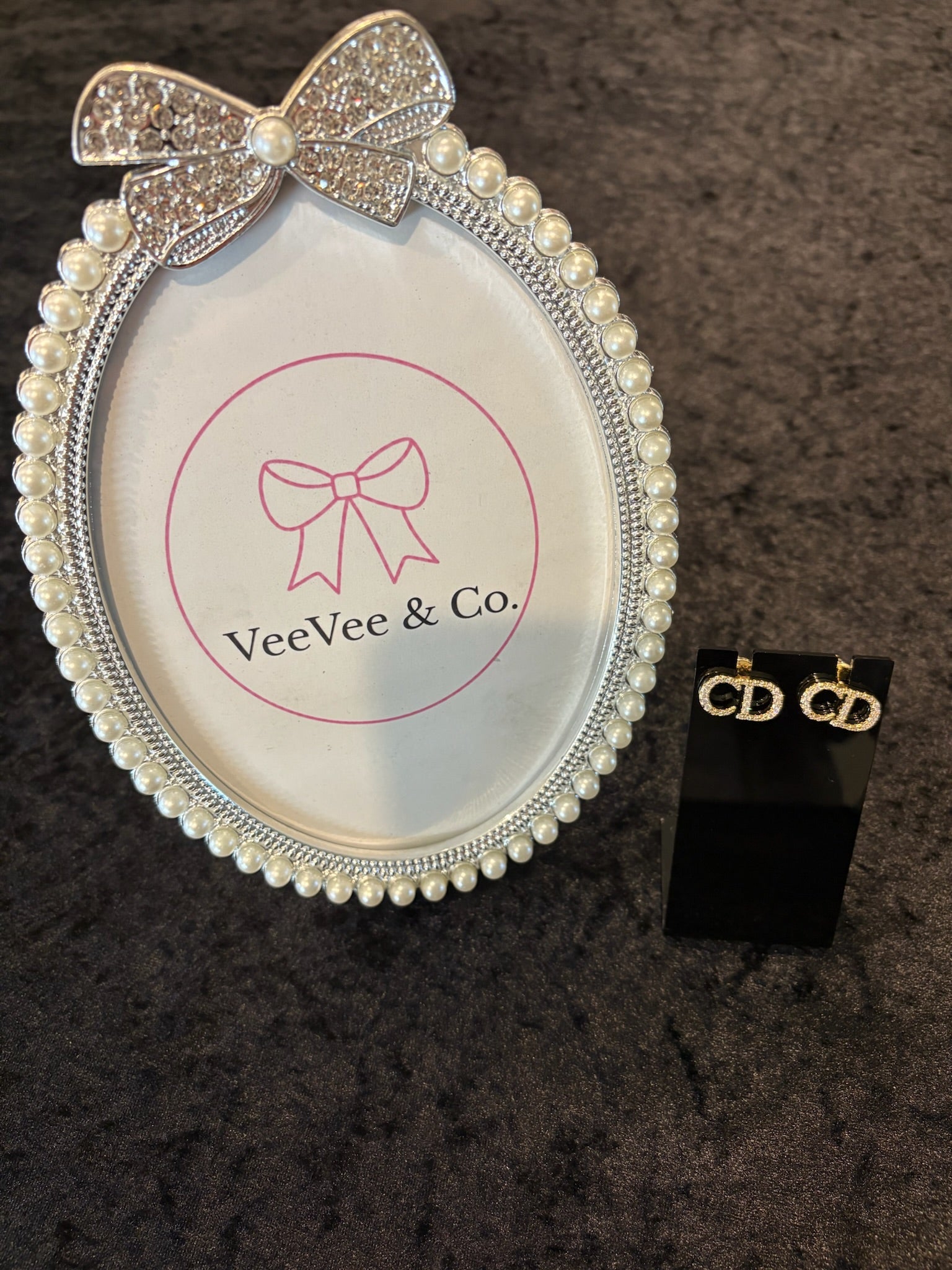 Sparkle Initial Stud Earrings