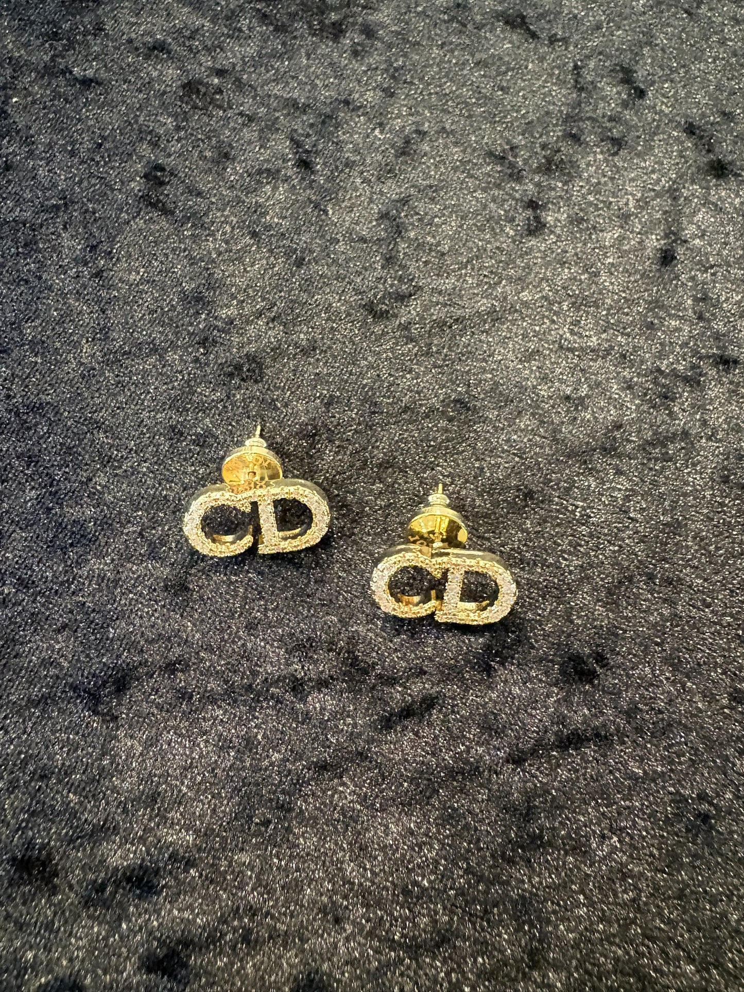 Sparkle Initial Stud Earrings