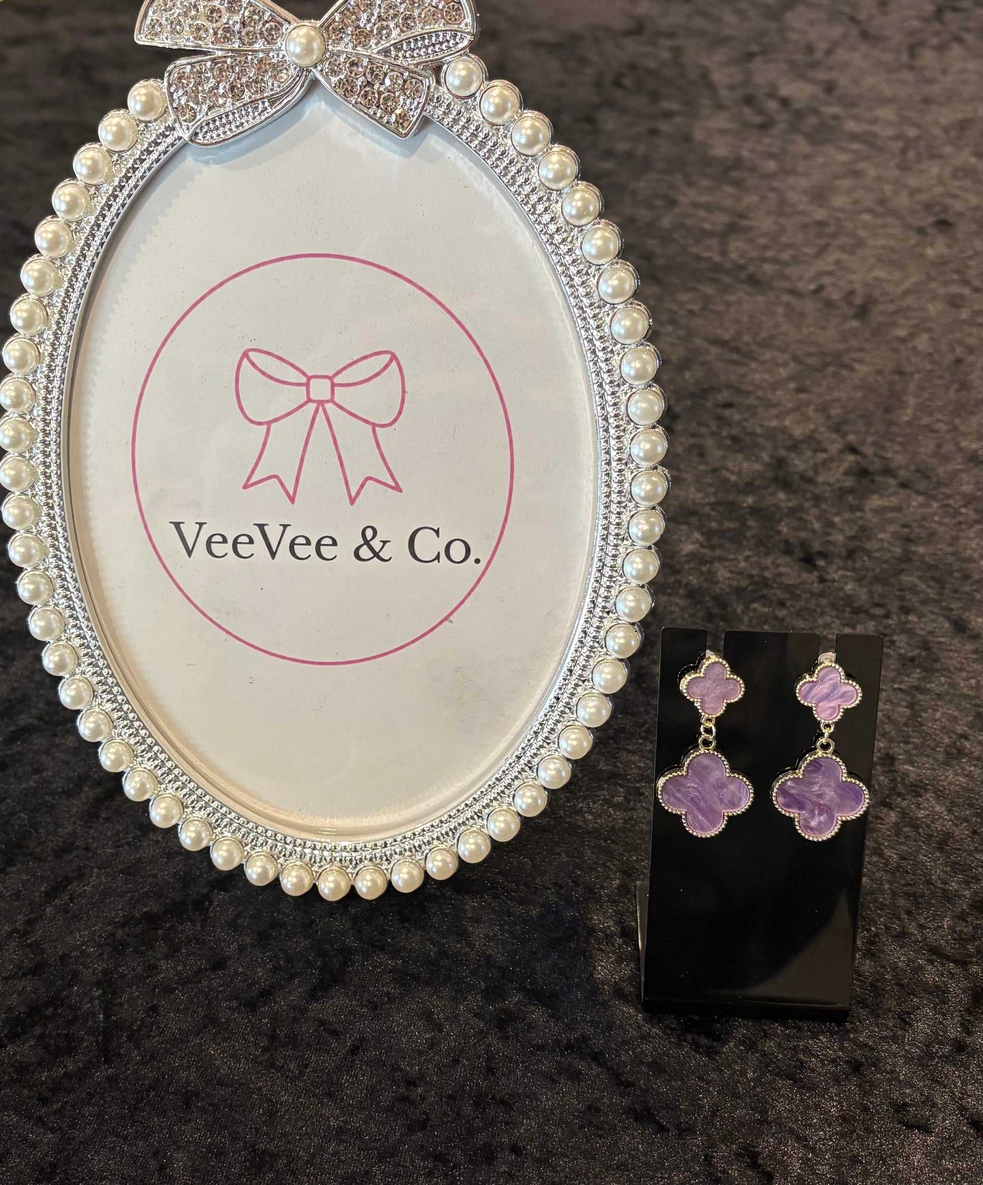 Amethyst Clover Drop Earrings