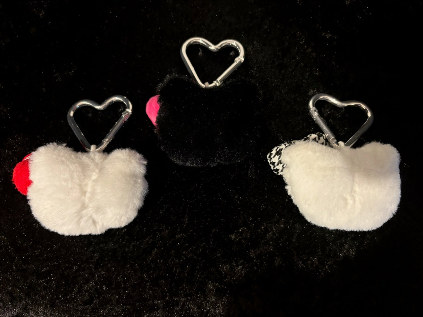 Hello Kitty Mini Head Keychain Collection ✧ 3 Bow Styles Heart Clip Charms