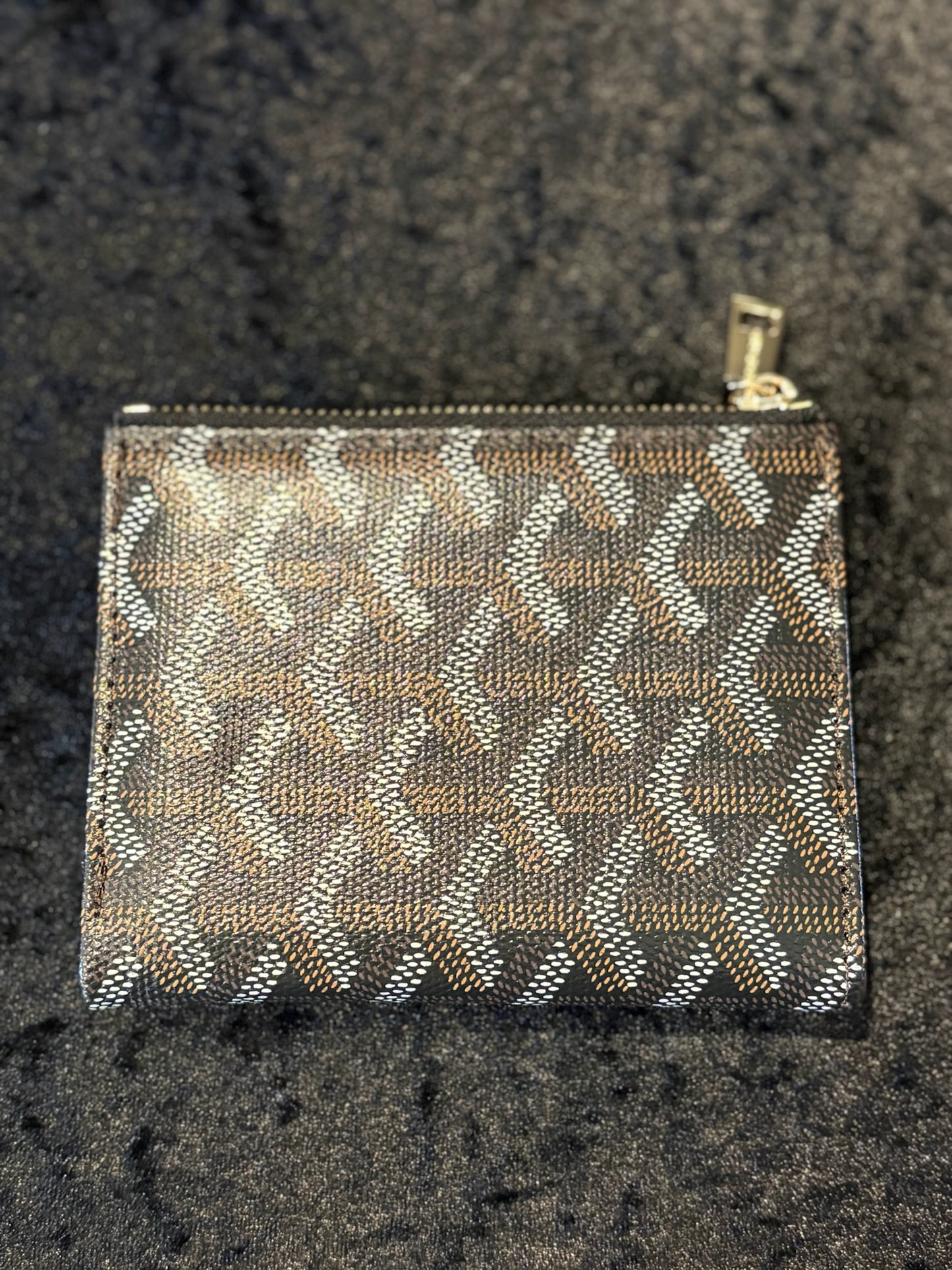 The All-in-One Wallet ✧ Brown Pattern Zip & Card Organizer