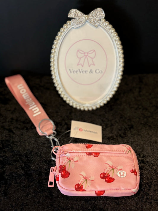 Cherry Darling Wristlet 🍒🎀 Zip Pouch & Wallet Combo