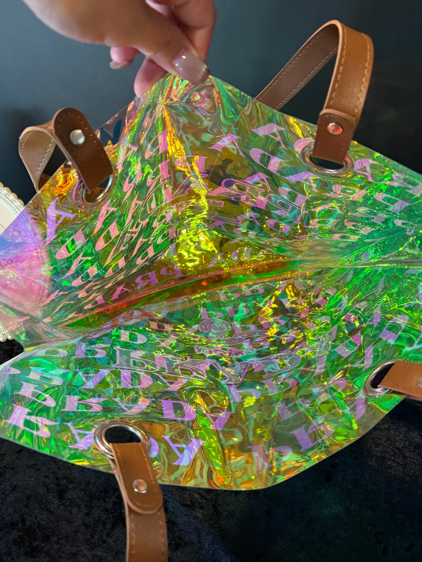 Catch the Light Tote ✨ Iridescent Statement Carryall