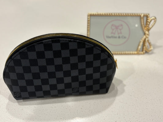 Checkered Cosmetic Pouch Set (4 piece)