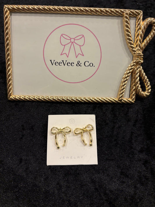 Golden Grace Bow Dangle Earrings