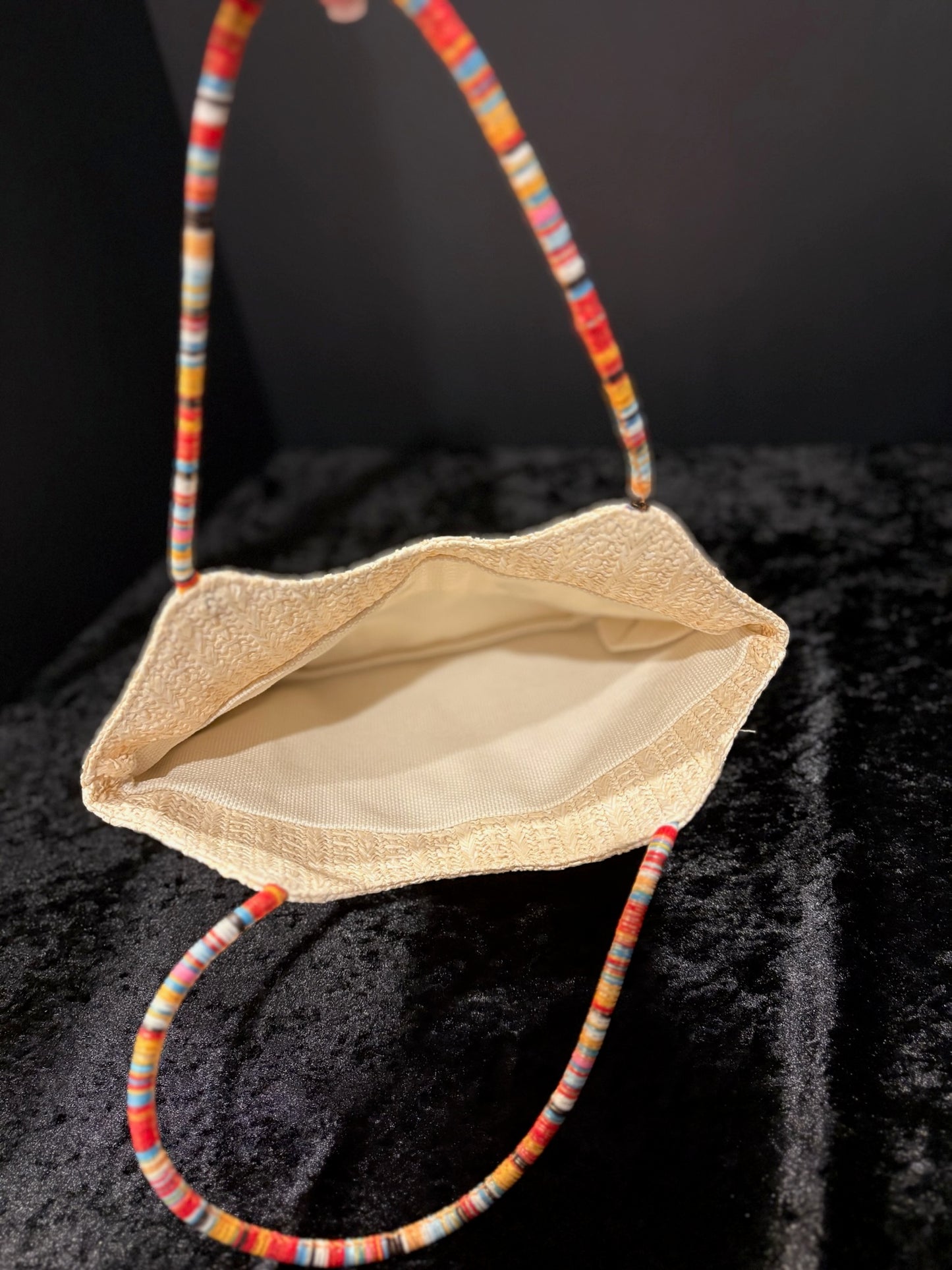 Island Breeze Beaded Handle Mini Tote – Tropical Rattan Style Bag ✨