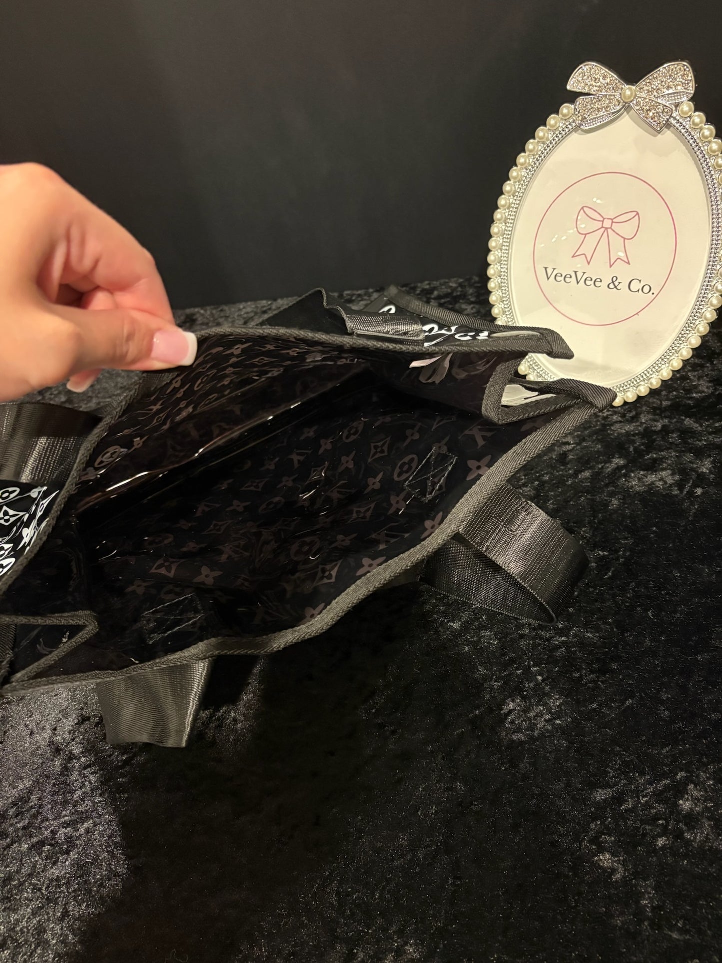 Midnight Monogram Jelly Small Tote