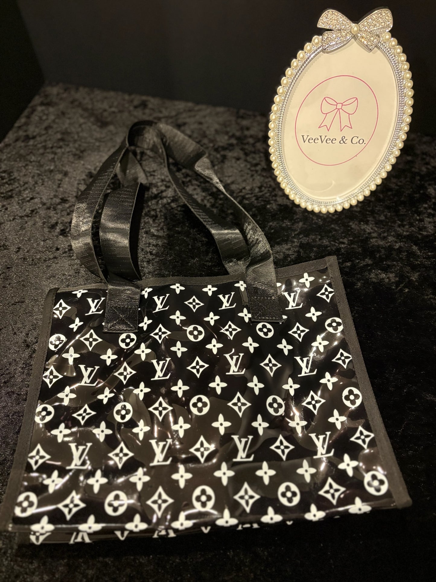 Midnight Monogram Jelly Small Tote