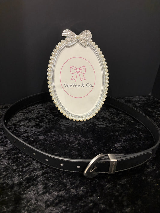 Silver Signature Buckle Belt