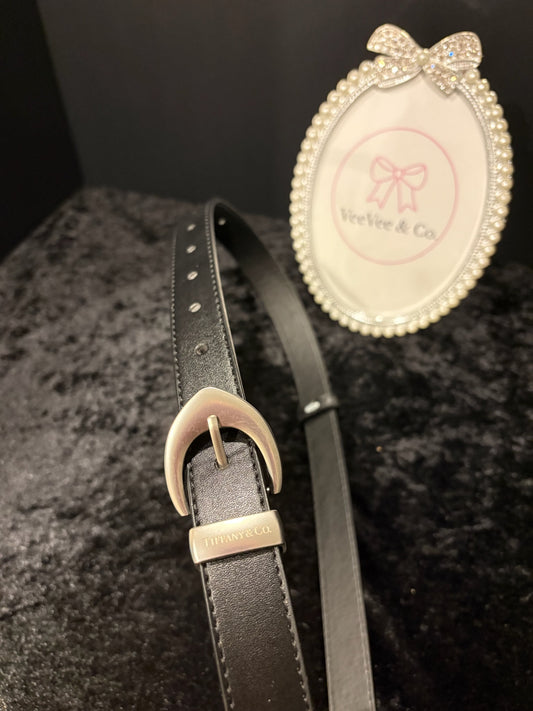 Silver Signature Buckle Belt