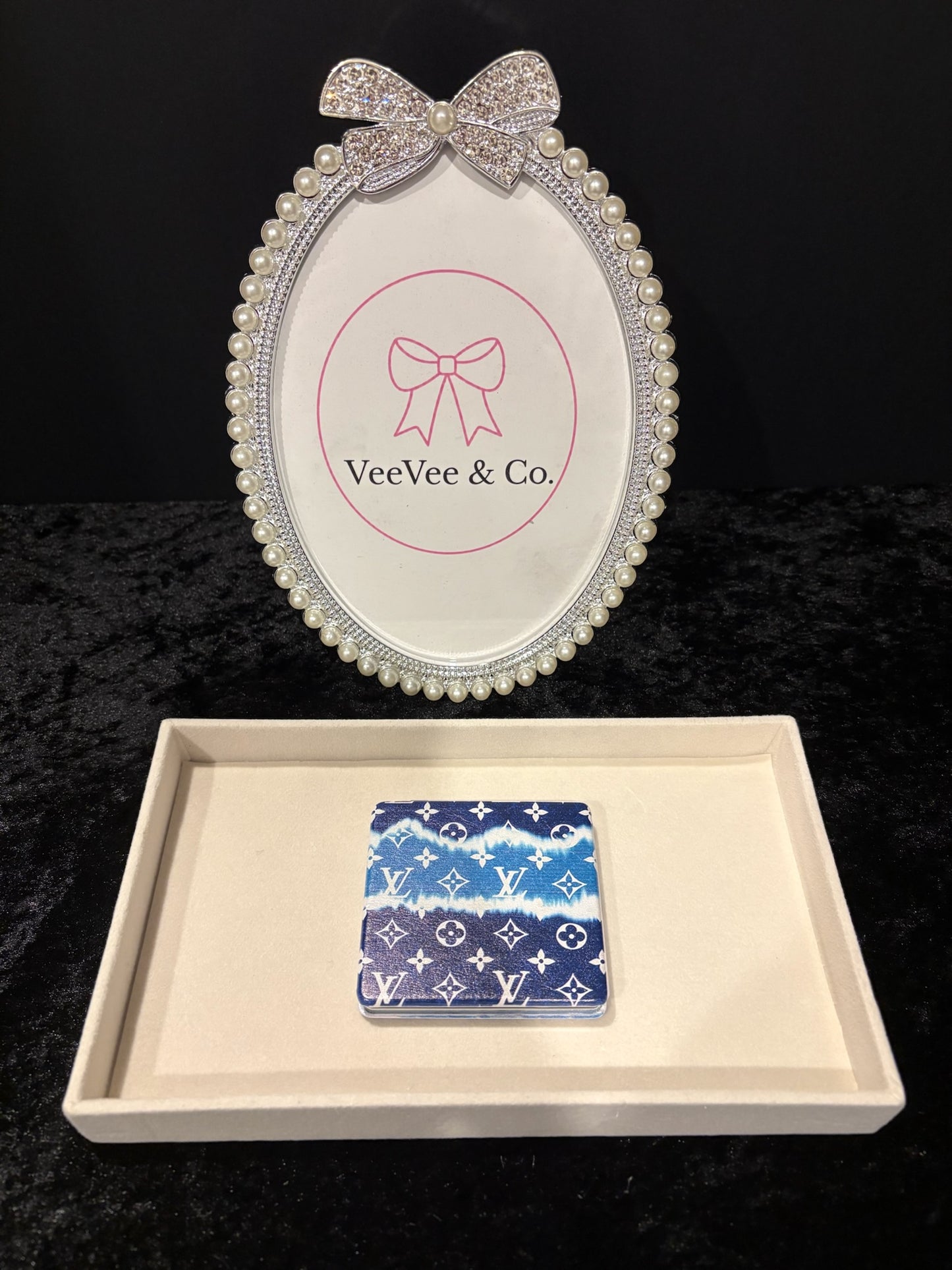 Blue Mirage Square Compact – Tie-Dye Travel Mirror