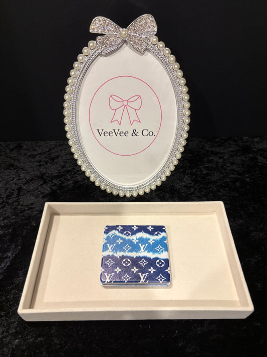 Blue Mirage Square Compact – Tie-Dye Travel Mirror