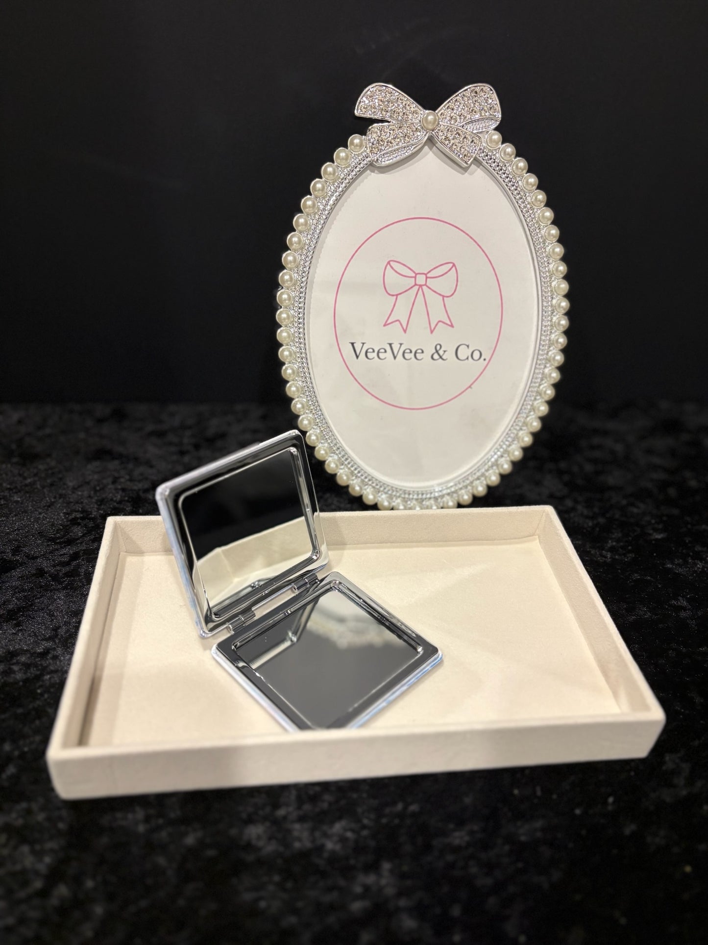 Blue Mirage Square Compact – Tie-Dye Travel Mirror