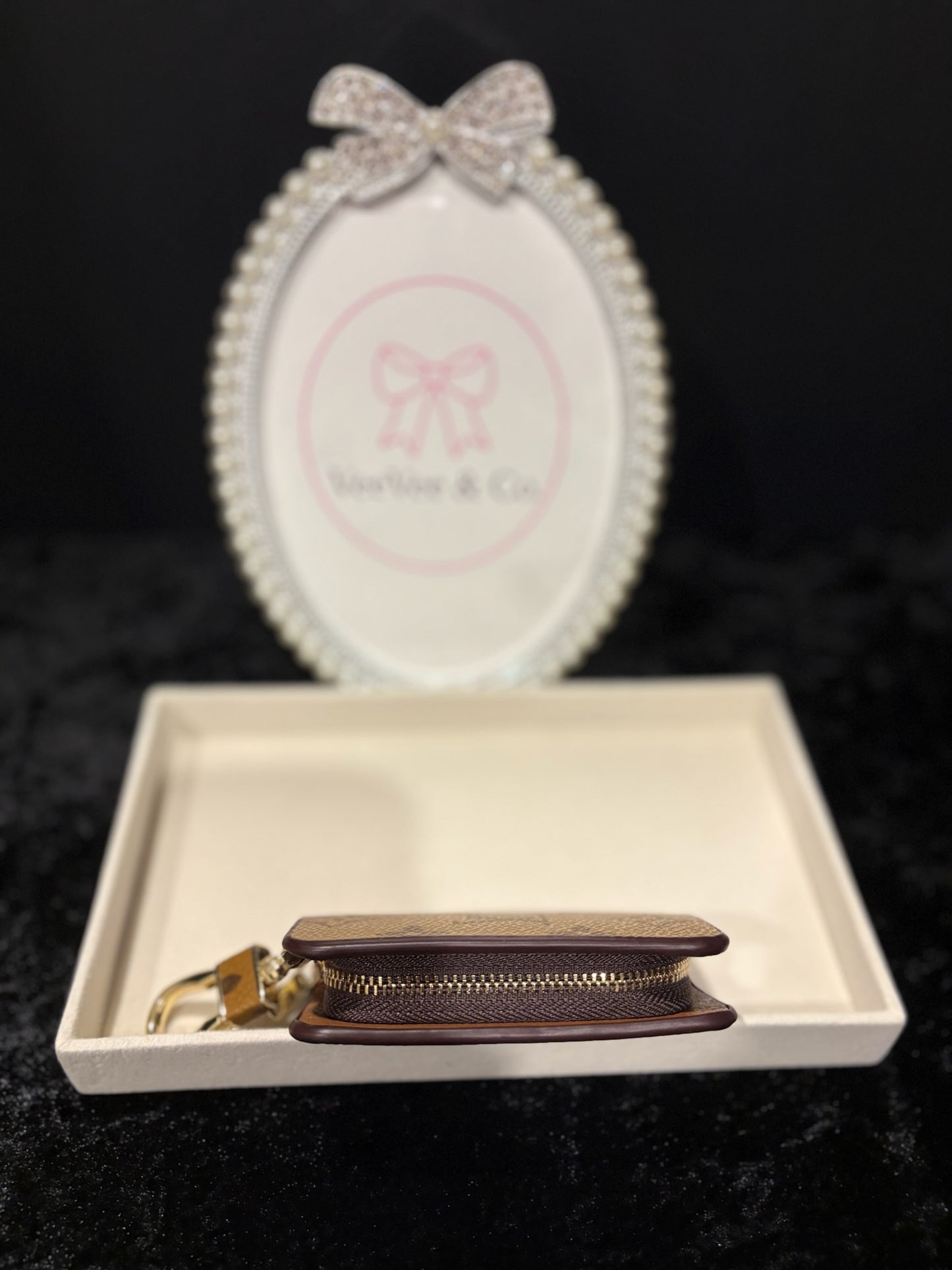 Petite Luxe Key Vault – Monogram Zip Charm Pouch ✨🔑