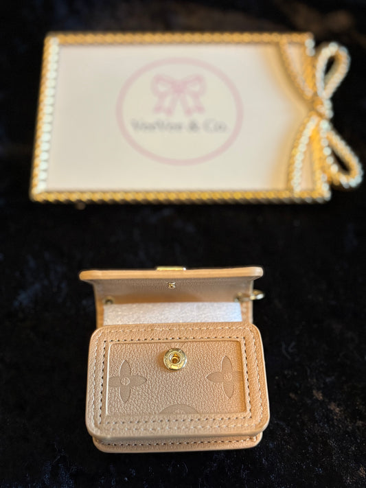 Chic Tan AirPods Case with Wearable Chain