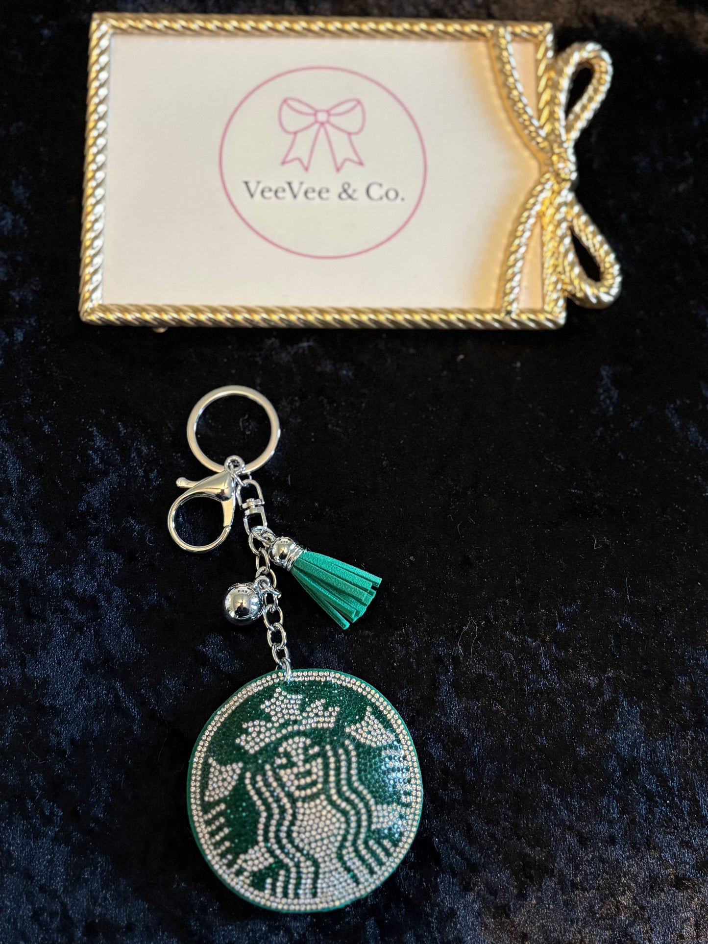 Coffee Lover Rhinestone Keychain