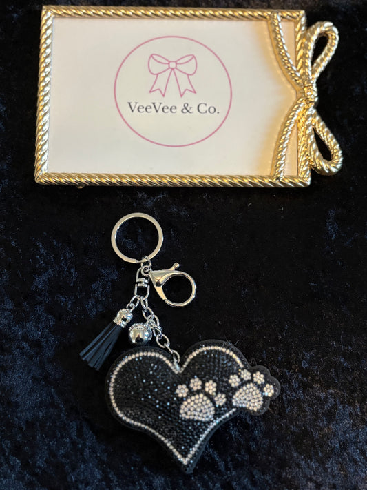 Pawfect Sparkle Heart Keychain