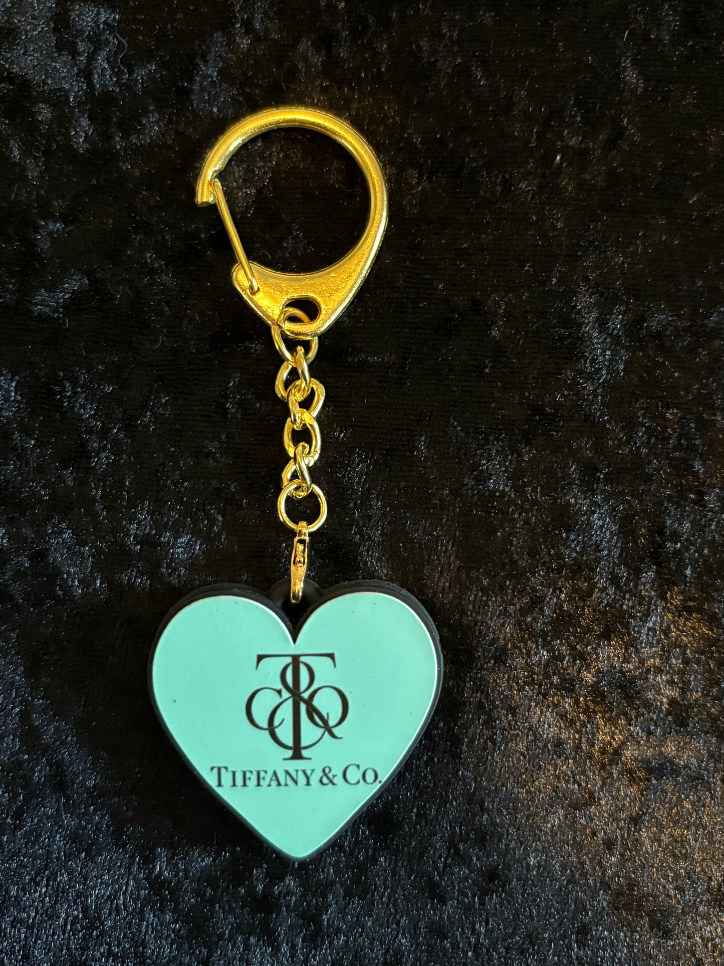 Heart Keychains – Sweet Treat & Signature Blue | Double-Sided Boutique Charm with Gold Clasp