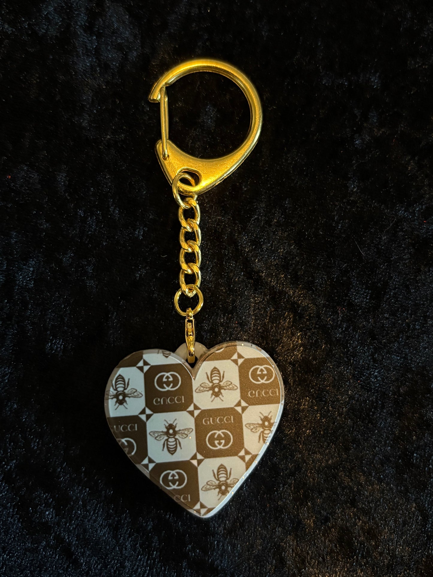 Heart Keychain Collection – Boutique Signature Styles | Double-Sided Charm with Gold Clasp
