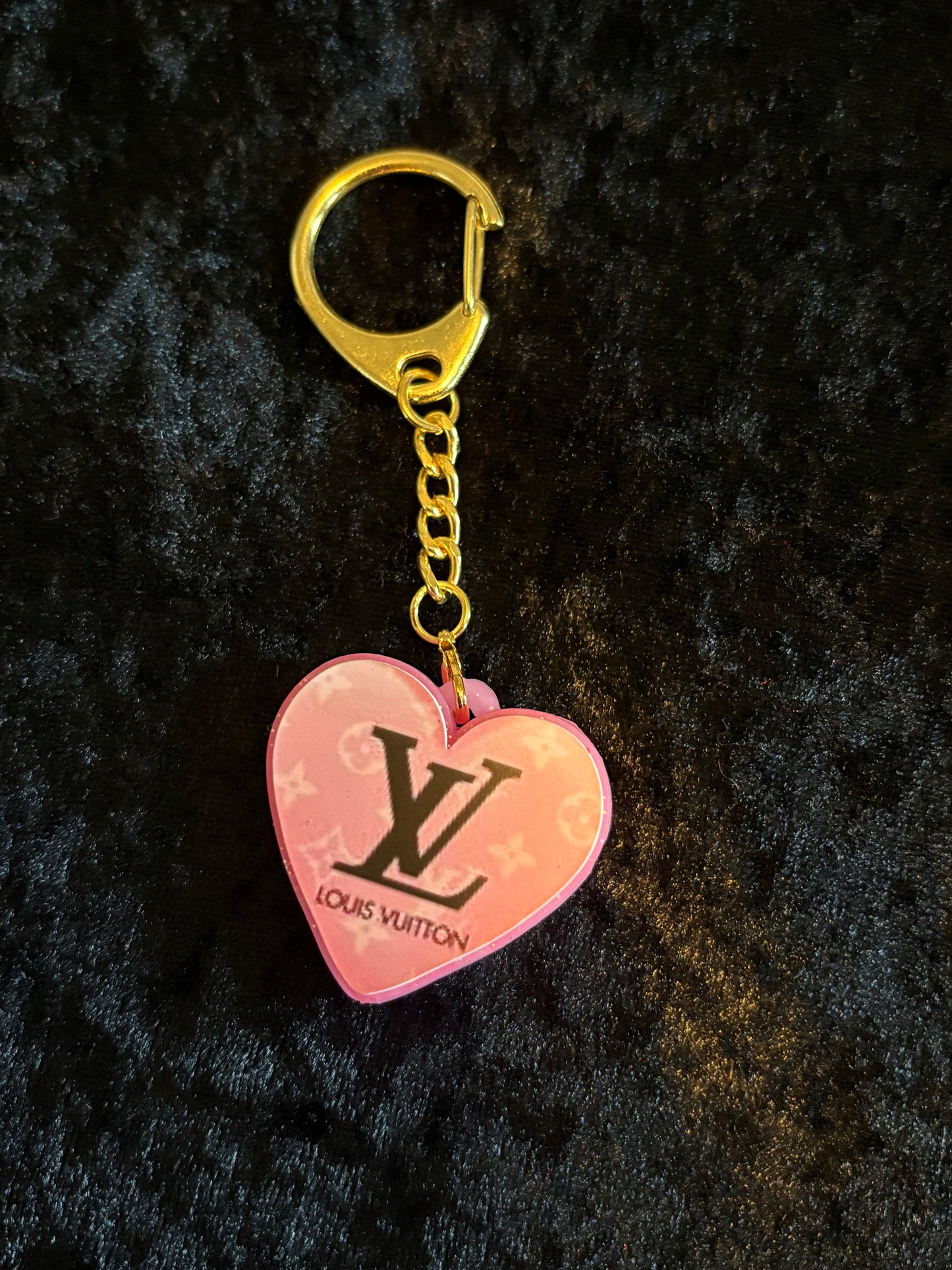 Heart Keychain Collection – Boutique Signature Styles | Double-Sided Charm with Gold Clasp