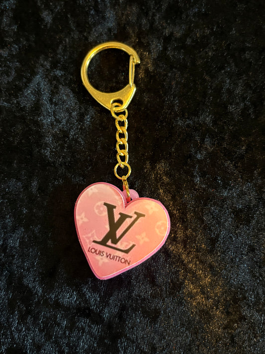 Heart Keychain Collection – Boutique Signature Styles | Double-Sided Charm with Gold Clasp