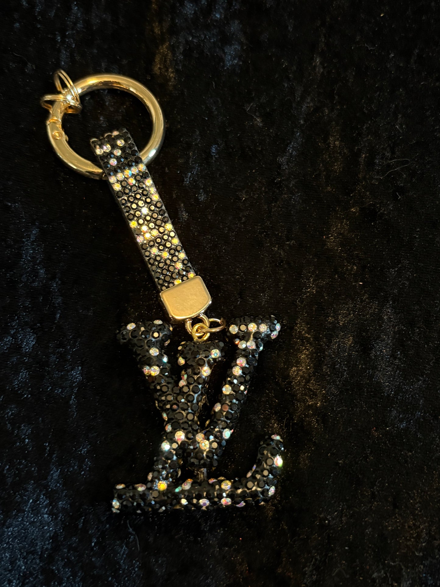 Rhinestone Logo Keychain Collection – Gold Key Ring | Boutique Luxe Charms