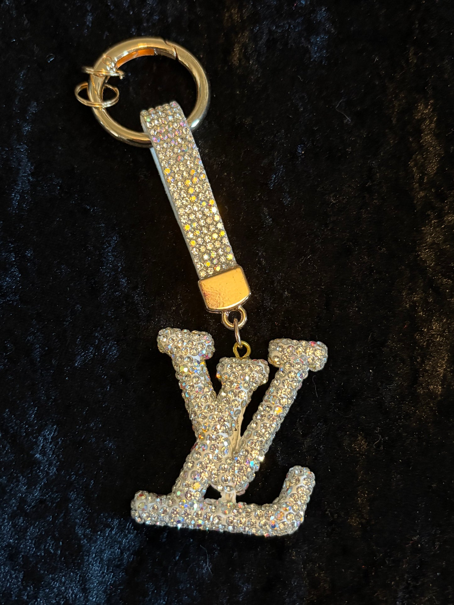 Rhinestone Logo Keychain Collection – Gold Key Ring | Boutique Luxe Charms