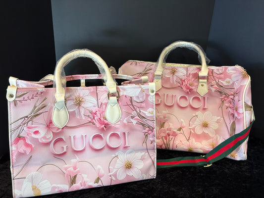 Blossom Travel Duo – Floral Luxe Duffle & Tote Set ✨
