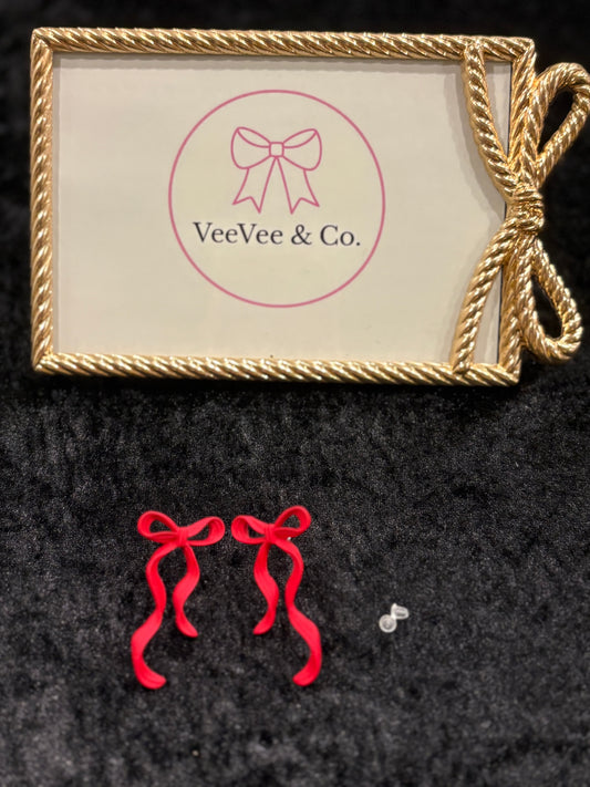 Coquette Red Bow Earrings