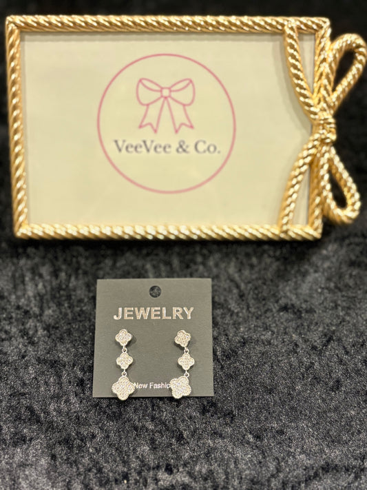 Triple Charm Silver Dangles