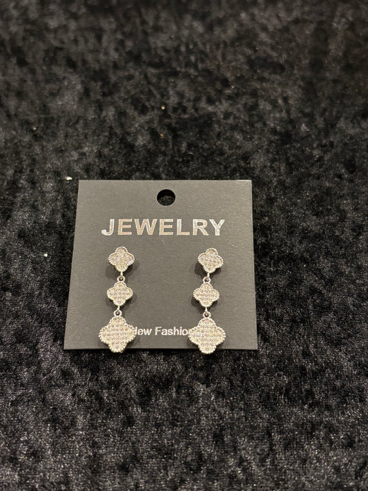 Triple Charm Silver Dangles