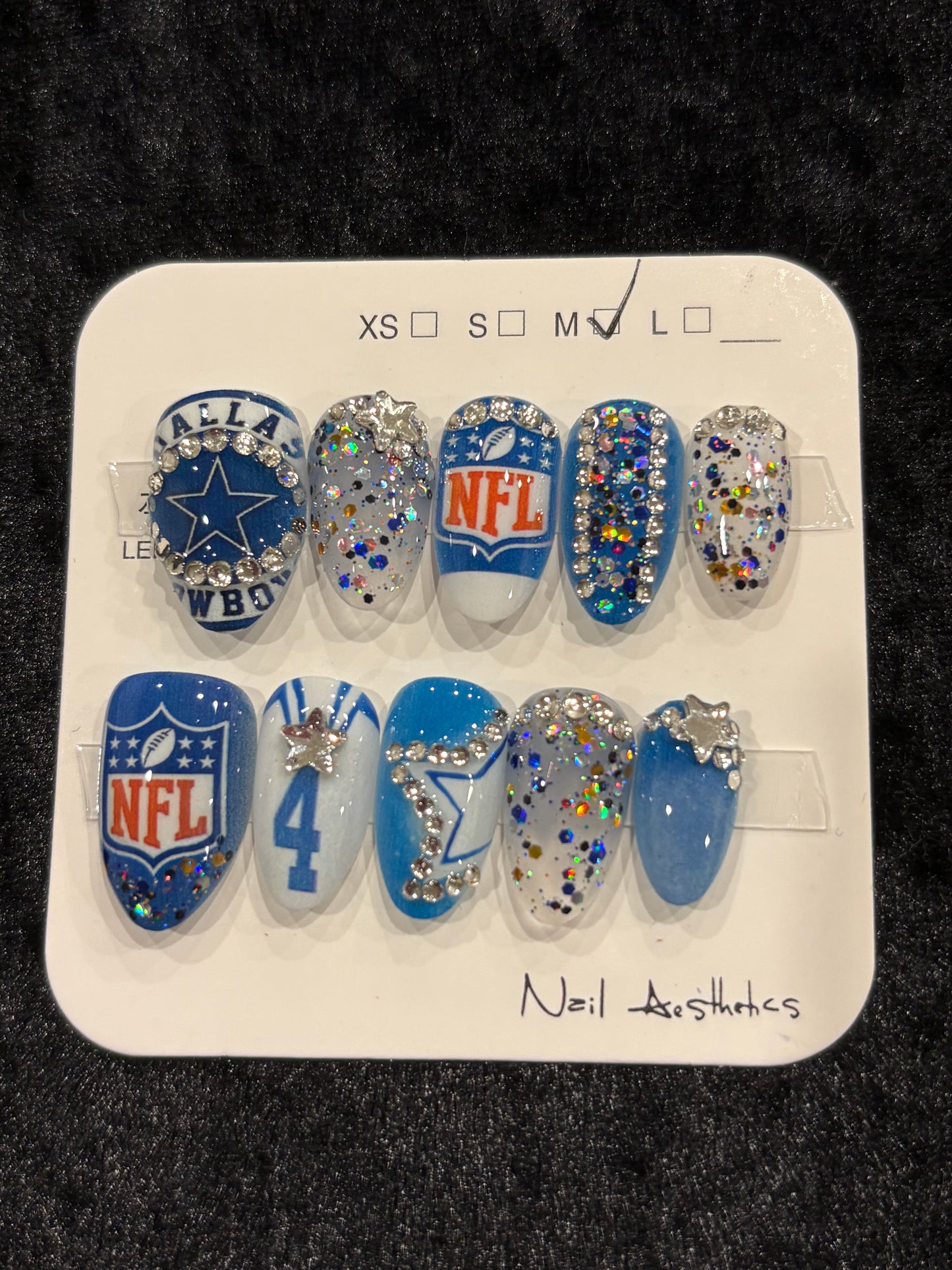 Dallas Blinged Out Rhinestone Nails