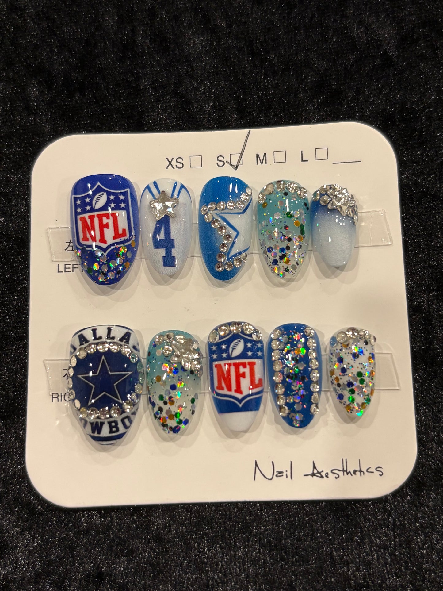 Dallas Blinged Out Rhinestone Nails