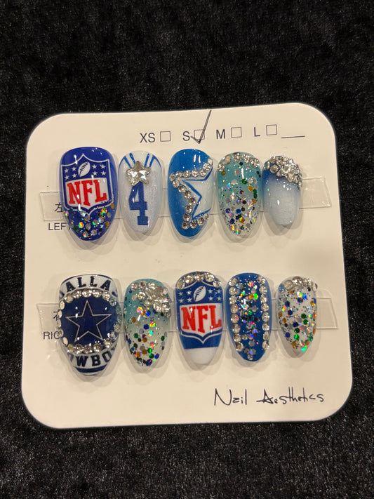 Dallas Blinged Out Rhinestone Nails
