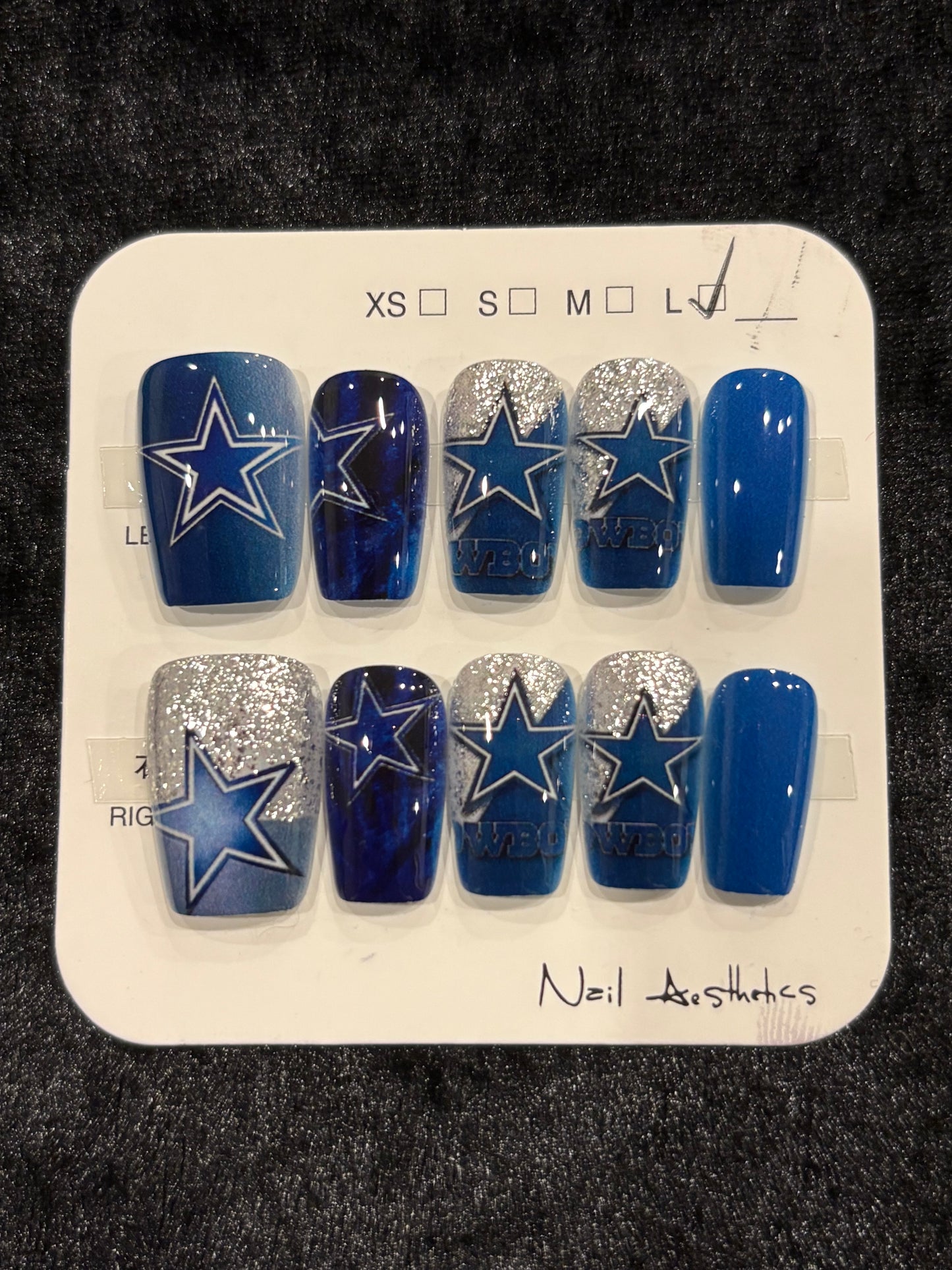 Cowboys Babe Glitter Nails